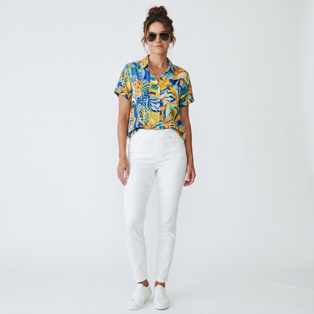 Liverpool Jeans Company White Ankle Jeggings Women's Size 8/29 Pull On Stretch